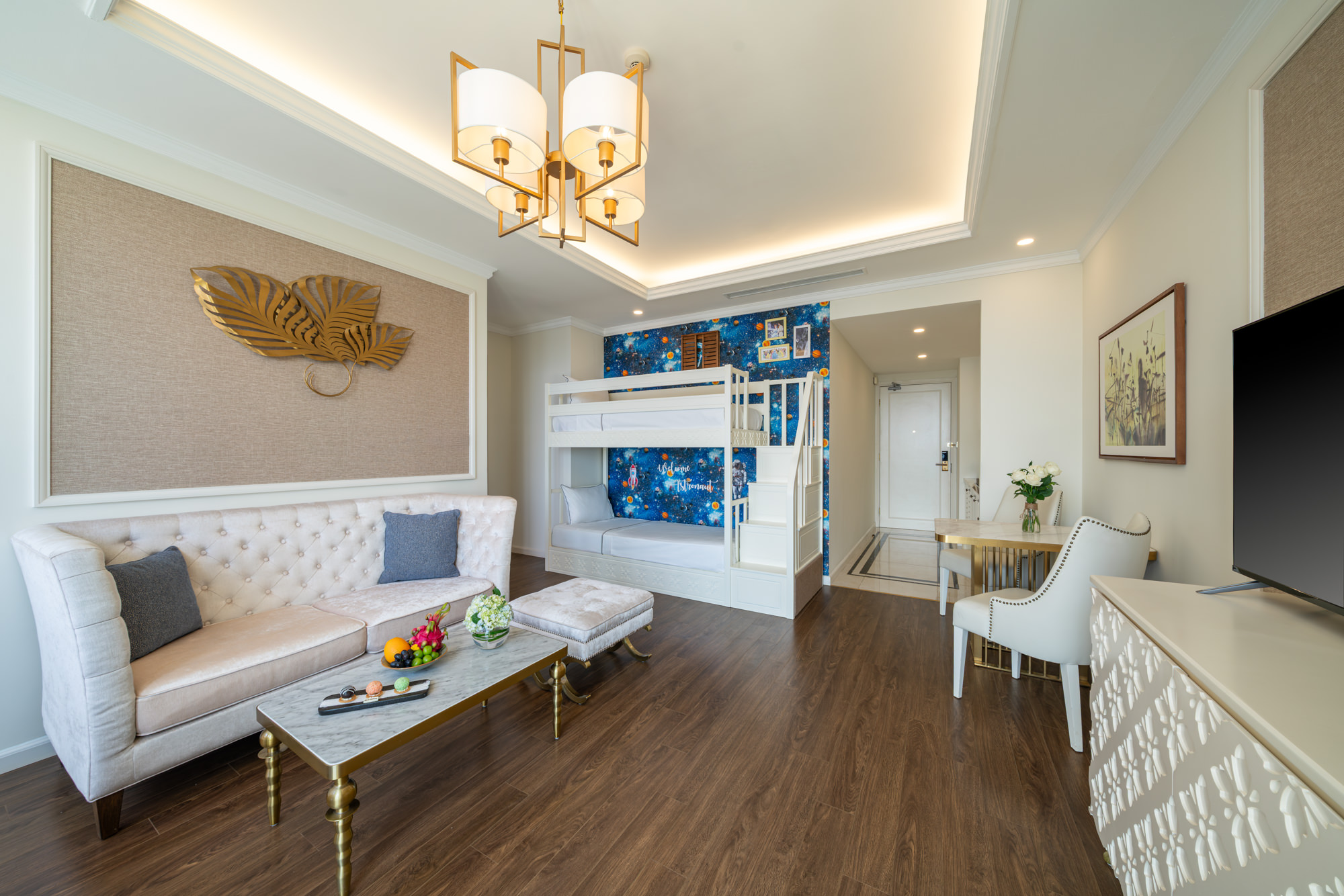 A luxurious suite overlooking sweeping views of Danang, Vietnam.