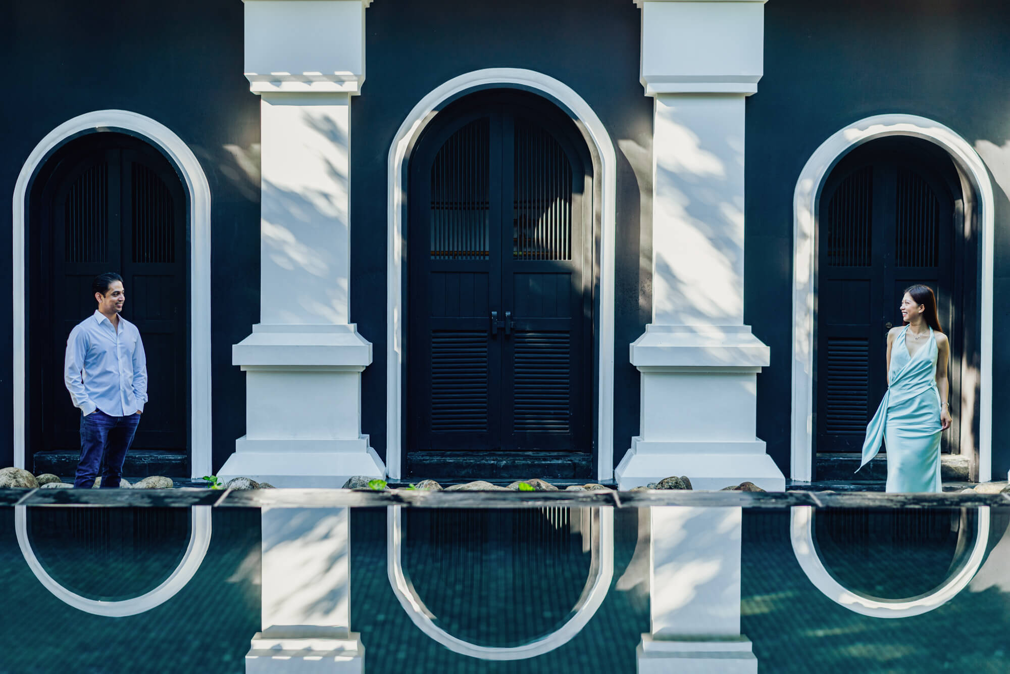 Quinn Ryan Mattingly, Vietnam Wedding and Engagement Photographer, photographs an engagement session at Intercontinental Danang Sun Peninsula Resort.