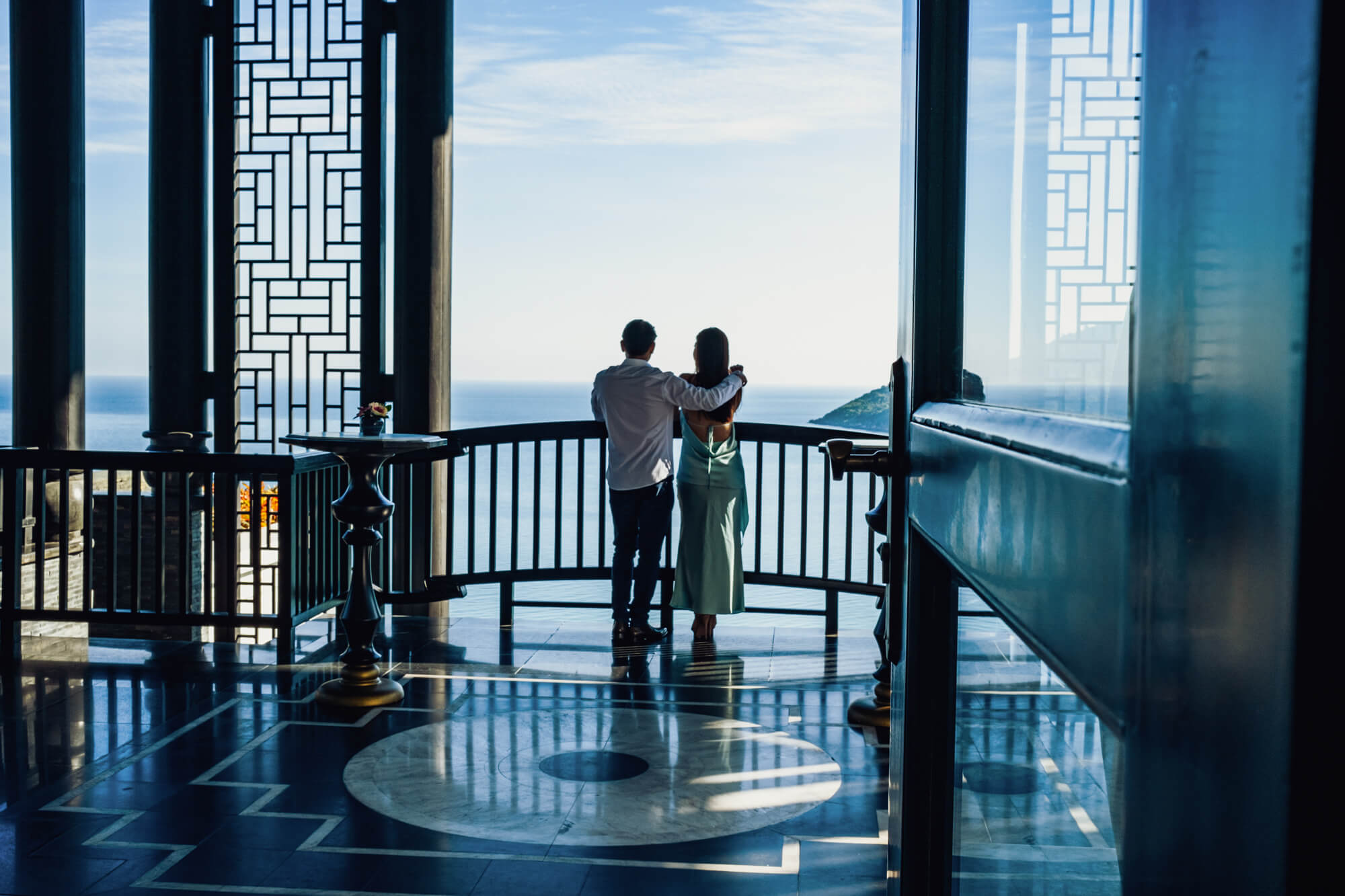 Quinn Ryan Mattingly, Vietnam Wedding and Engagement Photographer, photographs an engagement session at Intercontinental Danang Sun Peninsula Resort.